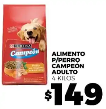 ALIMENTO P/PERRO CAMPEÓN ADULTO 4 KILOS
