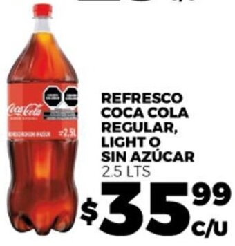 Merco REFRESCO COCA COLA REGULAR, LIGHT O SIN AZÚCAR 2.5 LTS oferta