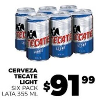 Merco CERVEZA TECATE LIGHT SIX PACK LATA 355 ML oferta