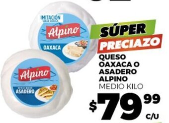Merco QUESO OAXACA O ASADERO ALPINO MEDIO KILO oferta