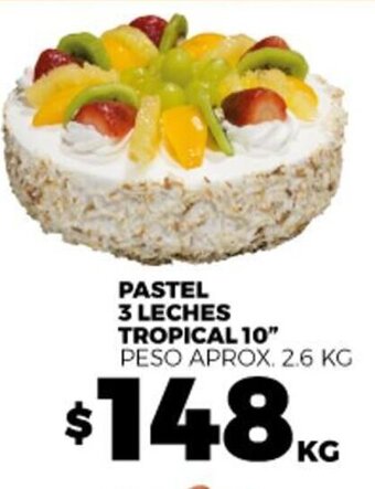 Merco PASTEL 3 LECHES TROPICAL 10" PESO APROX. 2.6 KG oferta