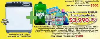 Super Aki Lavadora MIDEA 11 kg 2 tinas Mod. MLTT11M2NUB oferta