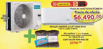 Super Aki Minisplit HISENSE on/off 12000 BTUS 110 V o 220 V R410 oferta