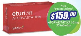 Farmacias Similares ATORVASTATINA 10 mg 30 tabletas oferta