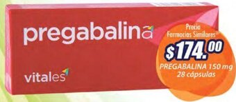 Farmacias Similares PREGABALINA 150 mg 28 cápsulas oferta
