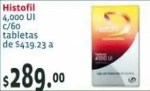 Farmacias San Isidro y San Borja Histofil 4,000 UI c/60 tabletas oferta