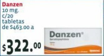 Danzen 10 mg. C/20 tabletas