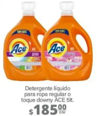 Detergente líquido para ropa regular o toque downy ACE 5lt.