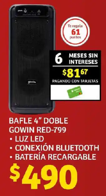 BAFLE 4" DOBLE GOWIN RED-799