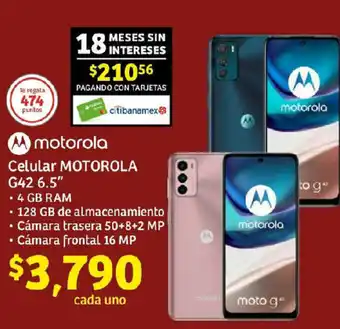 Soriana Express Celular MOTOROLA G42 6.5" oferta