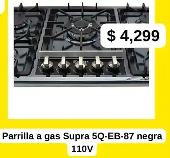 Parrilla a gas Supra 5Q-EB-87 negra 110V