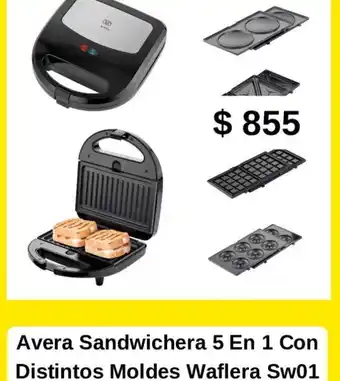 Mercado Libre Avera Sandwichera 5 En 1 Con Distintos Moldes Waflera Sw01 oferta