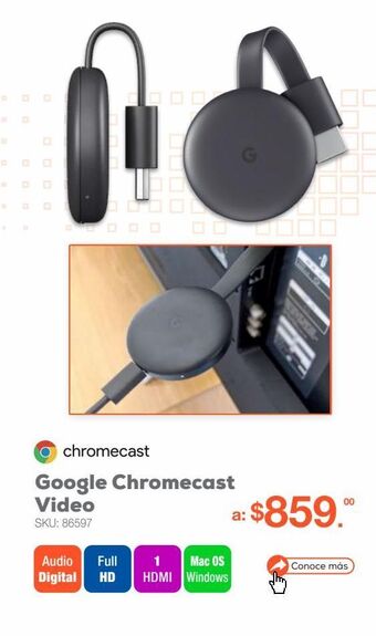 RadioShack Google chromecast video 3ra generación / negro oferta
