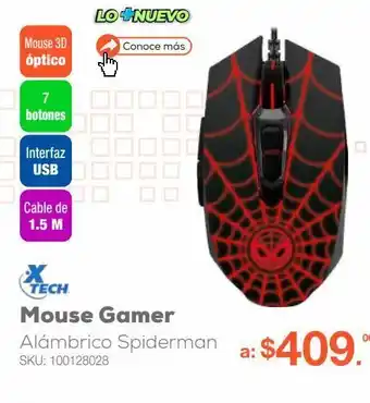 RadioShack Mouse gamer alámbrico xtech marvel spiderman / negro / usb oferta