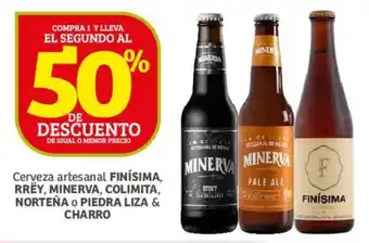 Soriana Híper Cerveza artesanal FINÍSIMA, RRËY, MINERVA, COLIMITA, NORTEÑA O PIEDRA LIZA & CHARRO oferta