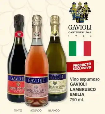 Vino espumoso GAVIOLI LAMBRUSCO EMILIA 750 ml.