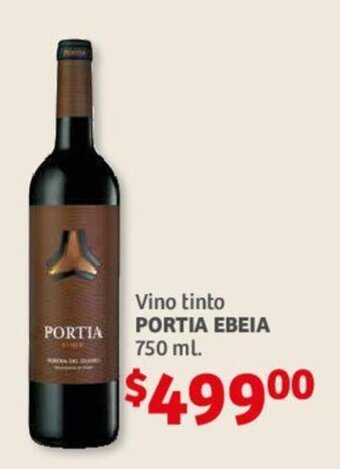 Soriana Híper Vino tinto PORTIA EBEIA 750 ml. oferta