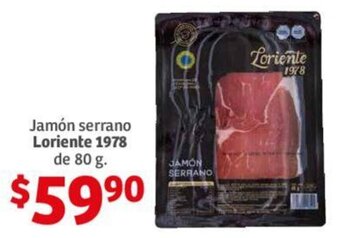 Soriana Híper Jamón serrano Loriente 1978 de 80 g. oferta