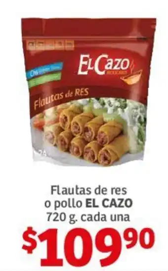 Soriana Híper Flautas de res o pollo EL CAZO 720 g. cada una oferta