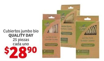 Cubiertos jumbo bio QUALITY DAY 25 piezas cada uno