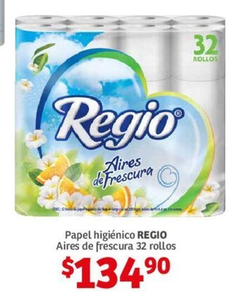 Papel higiénico REGIO Aires de frescura 32 rollos