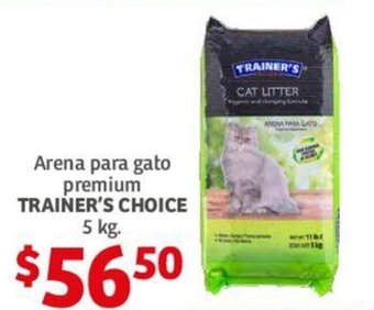 Soriana Híper Arena para gato premium TRAINER'S CHOICE 5 kg. oferta