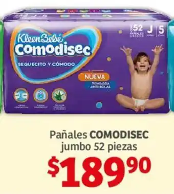 Soriana Híper Pañales COMODISEC jumbo 52 piezas oferta