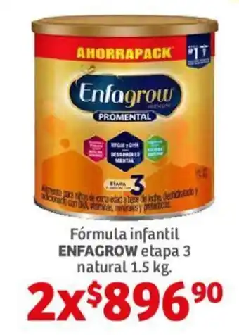 Soriana Híper Fórmula infantil ENFAGROW etapa 3 natural 2 x 1.5 kg. oferta