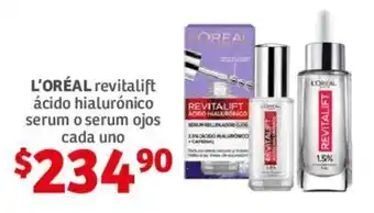 L'ORÉAL revitalift ácido hialurónico serum o serum ojos cada uno