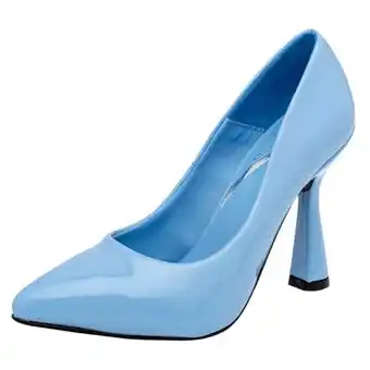 Clasben zapatilla azul charol para mujer, código 117806