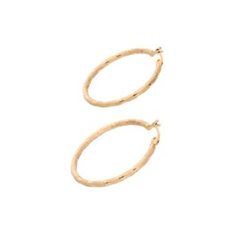Nacional Monte de Piedad Arracadas tubulares en oro amarillo 14 kilates. oferta