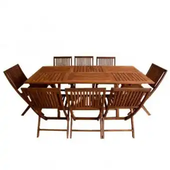 Muebles Dico Set de jardín rectangular andrea café 9 piezas oferta