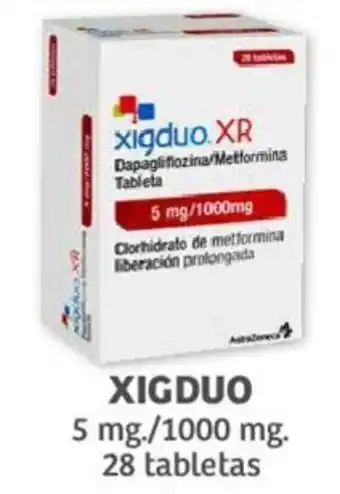 Soriana Híper XIGDUO 5 mg./1000 mg. 28 tabletas oferta