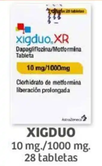 Soriana Híper XIGDUO 10 mg./1000 mg. 28 tabletas oferta