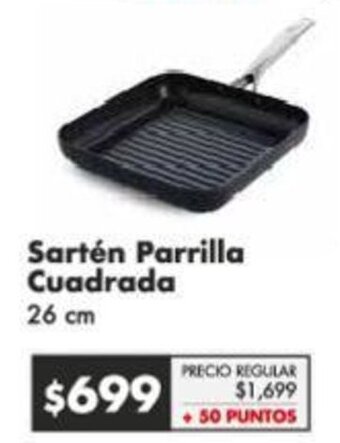 Soriana Híper Sartén Parrilla Cuadrada 26 cm oferta