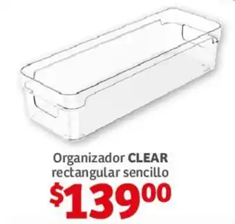 Organizador CLEAR rectangular sencillo