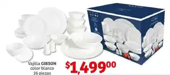 Soriana Híper Vajilla GIBSON color blanco 36 piezas oferta