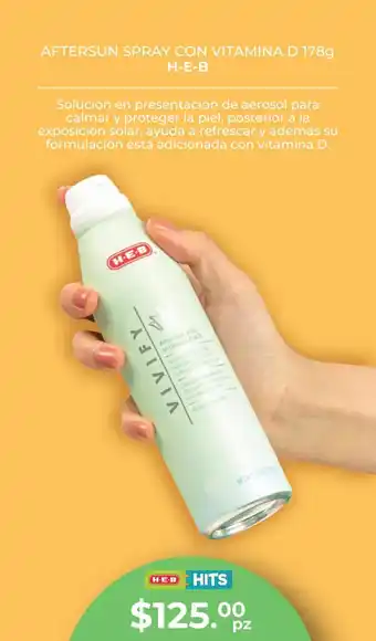 HEB AFTERSUN SPRAY CON VITAMINA D 178g H-E-B oferta