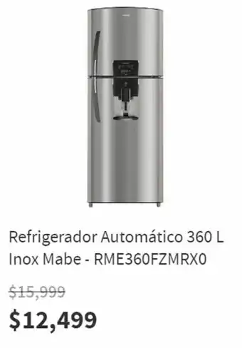 Elektra Refrigerador Automático 360 L Inox Mabe - RME360FZMRX0 oferta