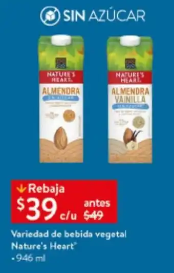 Walmart Variedad de bebida vegetal Nature's Heart 946 ml oferta