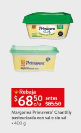 Walmart Margarina Primavera Chantilly pasteurizada con sal o sin sal 400 g oferta