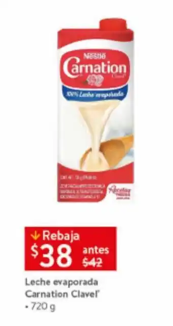 Walmart Leche evaporada Carnation Clavel • 720 g oferta