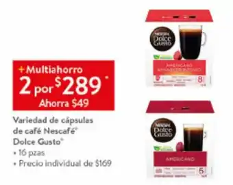 Walmart Variedad de cápsulas de café Nescafé Dolce Gusto 2 x 16 pzas oferta