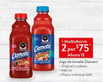 Walmart Jugo de tomate Clamato • Original o cubano2 x 946 ml oferta