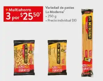 Walmart Variedad de pastas La Moderna 3 x 250 g oferta