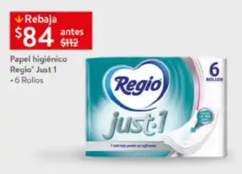 Walmart Papel higiénico Regio" Just•1 6 Rollos oferta