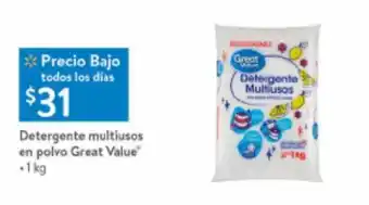 Walmart Detergente multiusos en polvo Great Value 1 kg oferta
