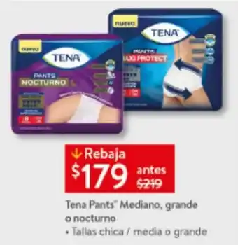Walmart Tena Pants Mediano, grande o nocturno • Tallas chica / media o grande oferta
