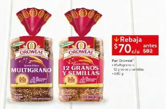Walmart Pan Oroweat • Multigrano o 12 granos y sernillas - 680 g oferta