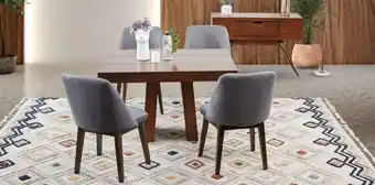 Muebles Dico Comedor rectangular odette de 120 cm con 4 sillas olaf plata oferta